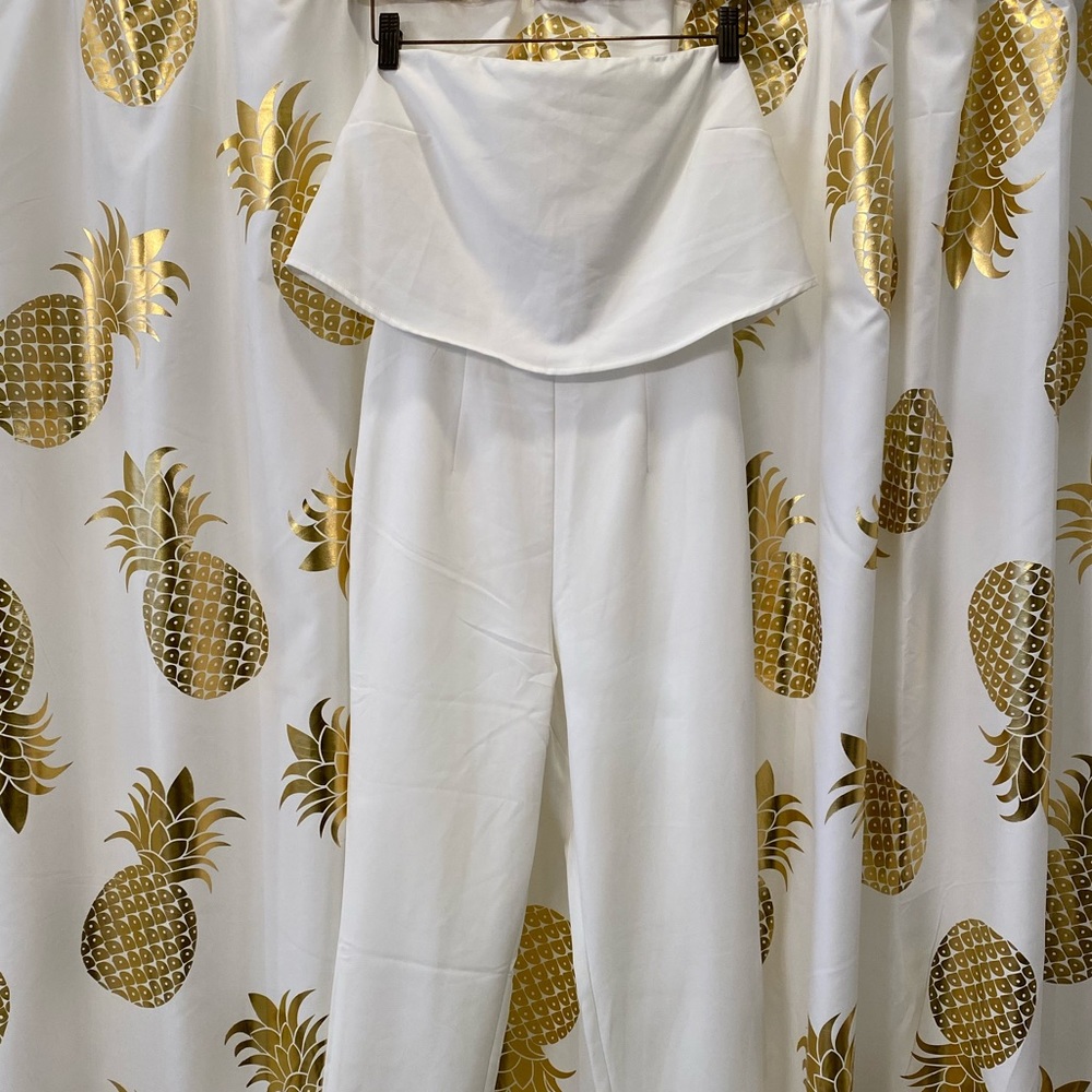 White MISGUIDED Strapless Jumpsuit